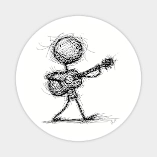 Stickman Playing Spanish Guitar Magnet